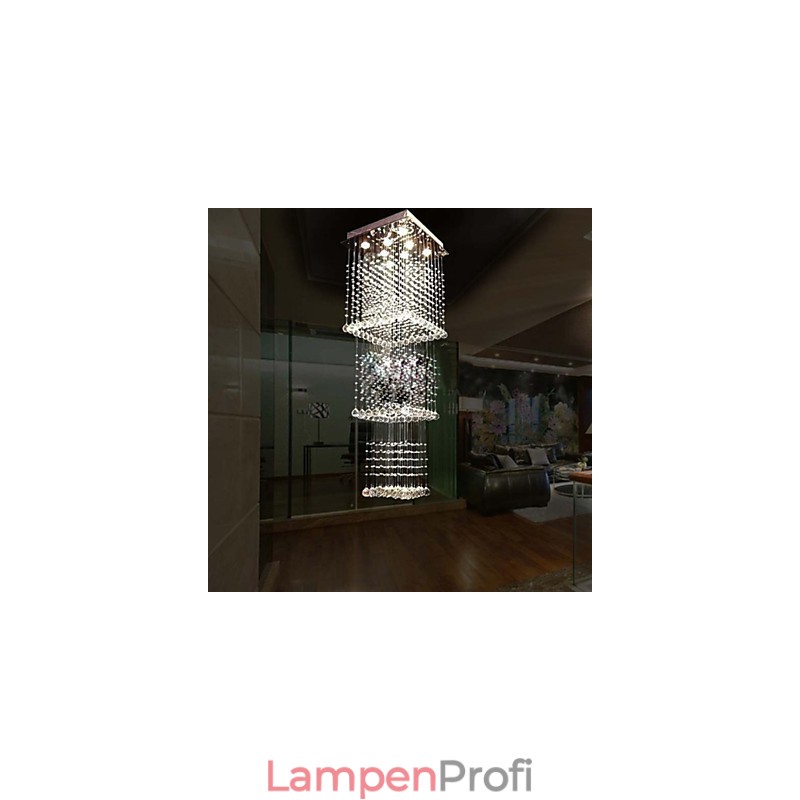 Deckenkristall-Pendelleuchten Beleuchtung 8 Lichter Moderne luxuriöse silberne Canpoy K9 Clear Crystal Fixtures