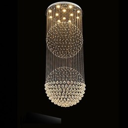 Pendelleuchte Moderner Kristall-Kronleuchter 12 Lichter Silber Canpoy Klare Kristallkugel Deckenleuchten