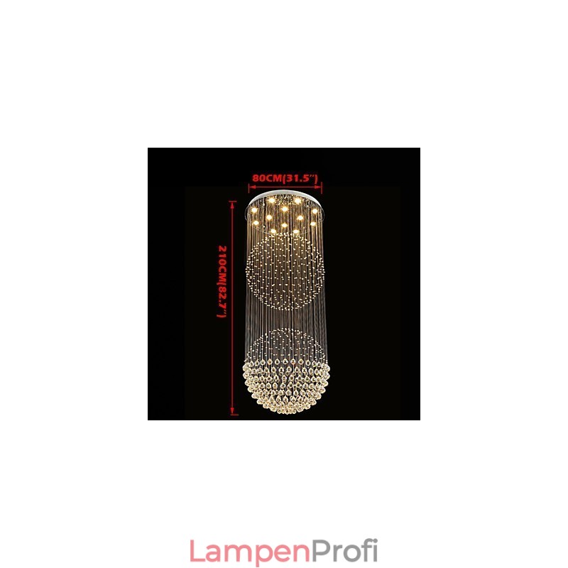 Pendelleuchte Moderner Kristall-Kronleuchter 12 Lichter Silber Canpoy Klare Kristallkugel Deckenleuchten