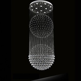 Pendelleuchte Moderner Kristall-Kronleuchter 12 Lichter Silber Canpoy Klare Kristallkugel Deckenleuchten