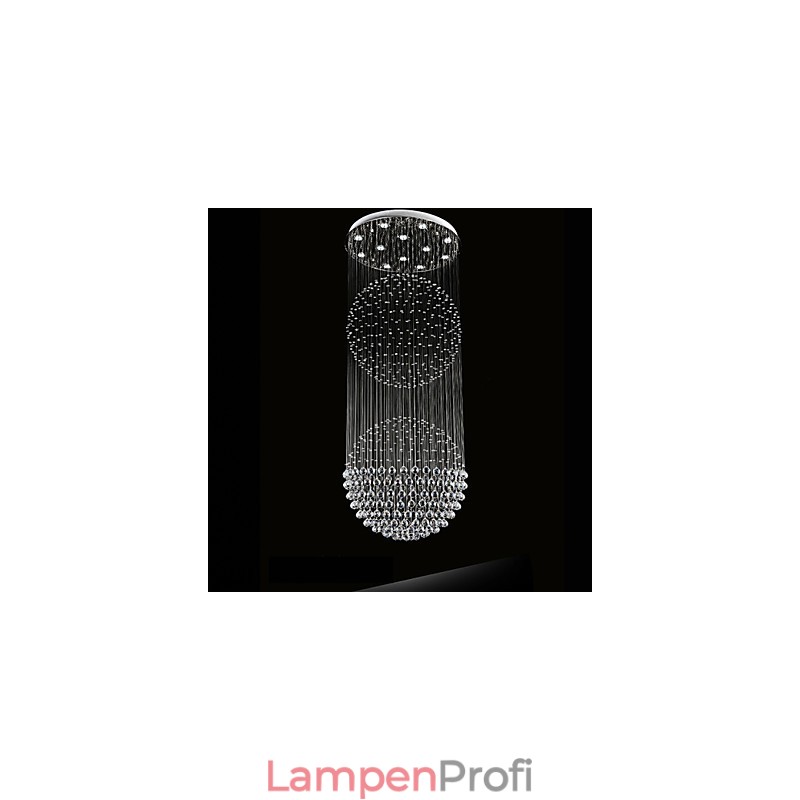 Pendelleuchte Moderner Kristall-Kronleuchter 12 Lichter Silber Canpoy Klare Kristallkugel Deckenleuchten