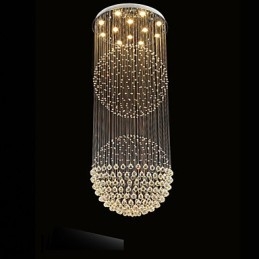 Pendelleuchte Moderner Kristall-Kronleuchter 12 Lichter Silber Canpoy Klare Kristallkugel Deckenleuchten
