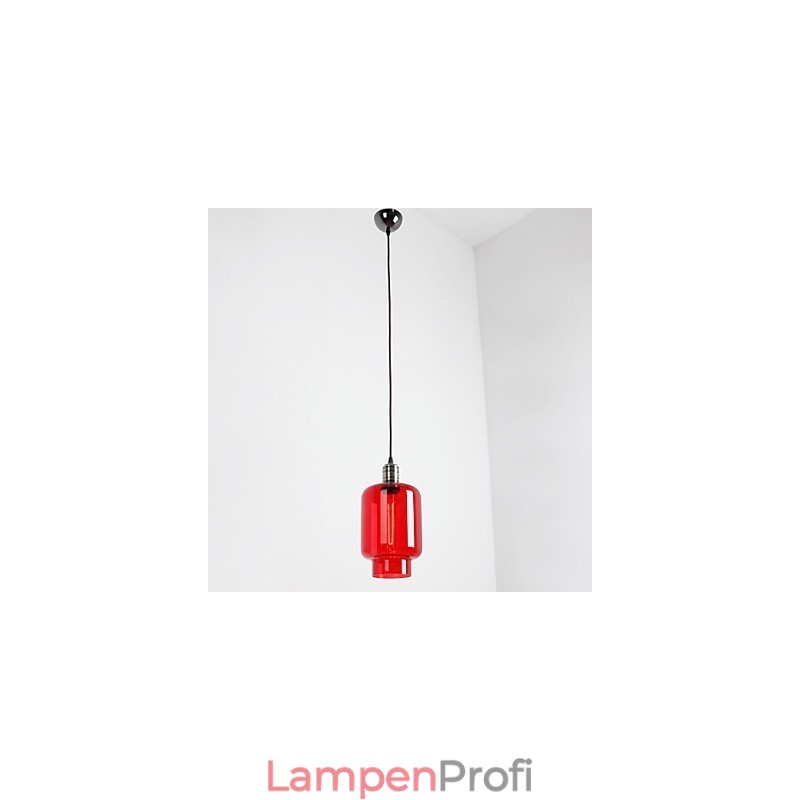 Moderne 1-flammige Pendelleuchte aus beschichtetem Glas