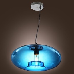 Pendelleuchte, modernes Design, blaues Glas, inklusive Glühbirne