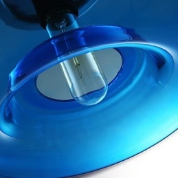Pendelleuchte, modernes Design, blaues Glas, inklusive Glühbirne