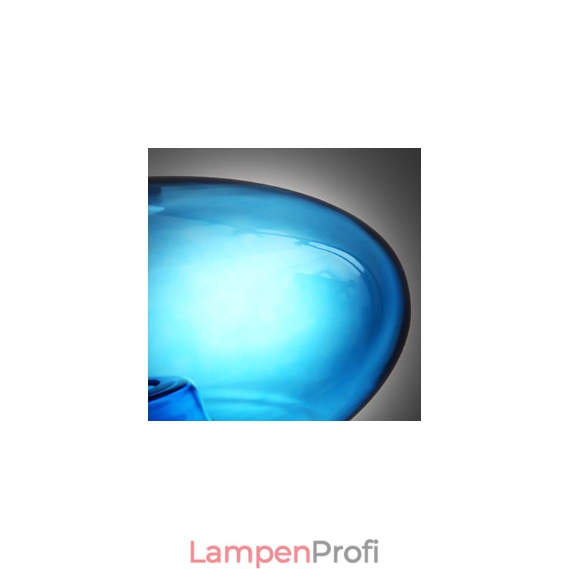 Pendelleuchte, modernes Design, blaues Glas, inklusive Glühbirne