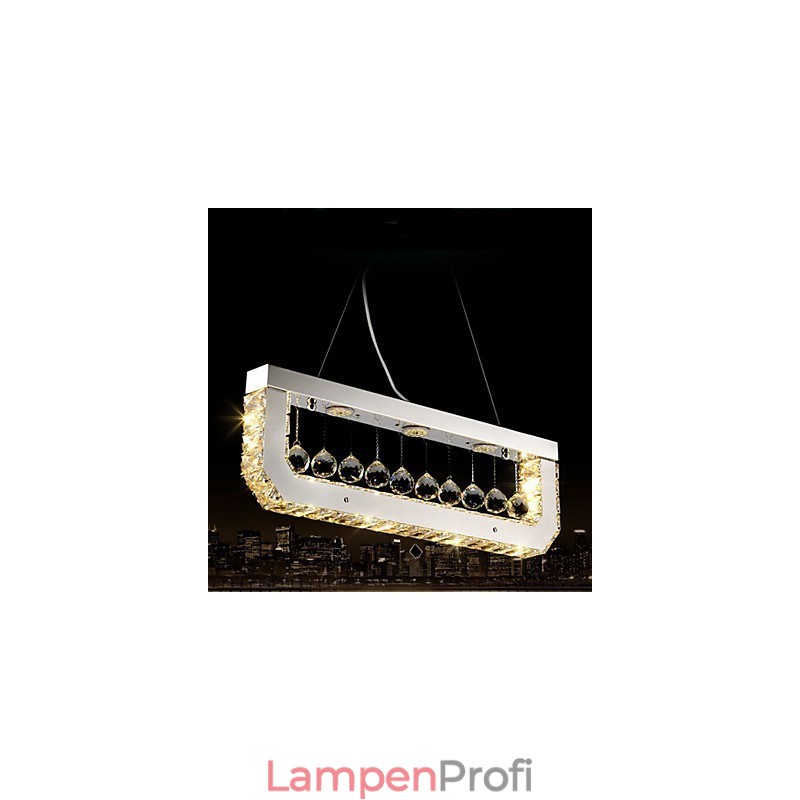 Kristall-Kronleuchter-Droplight mit rechteckigem gelbem Licht