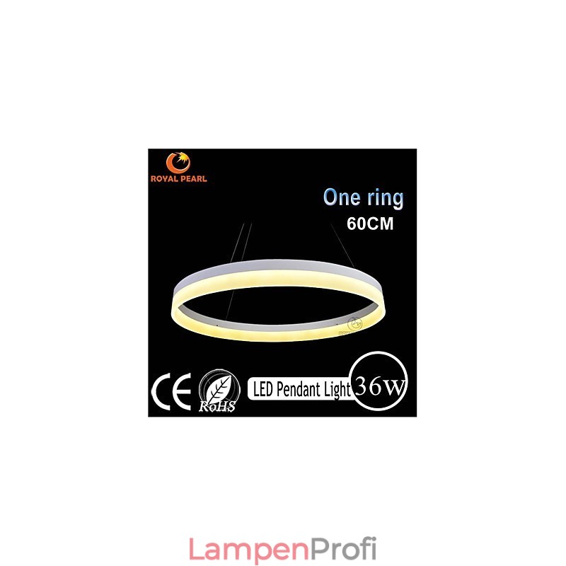 1 Ring 3 Ringe Art Deco Kronleuchter 60cm Pendelleuchte 36W
