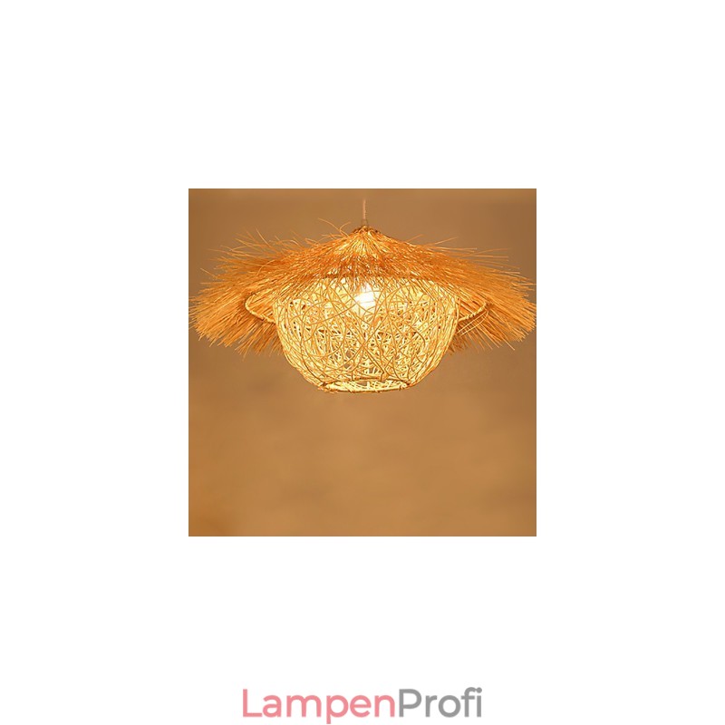 Moderne ländliche Cany Art gewebte Rattan-Einzelkopf-Hängelampe