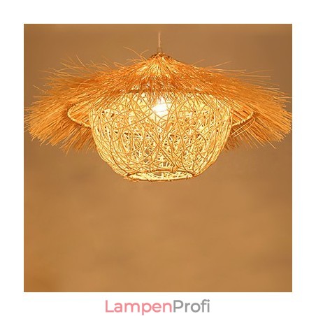 Moderne ländliche Cany Art gewebte Rattan-Einzelkopf-Hängelampe