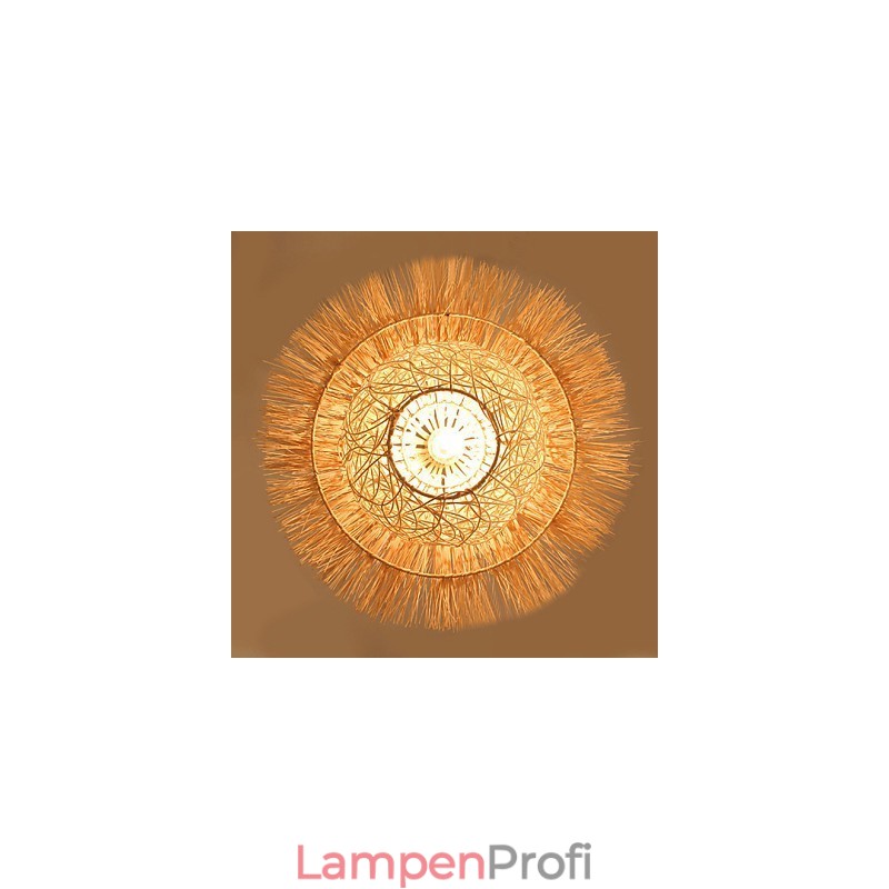 Moderne ländliche Cany Art gewebte Rattan-Einzelkopf-Hängelampe