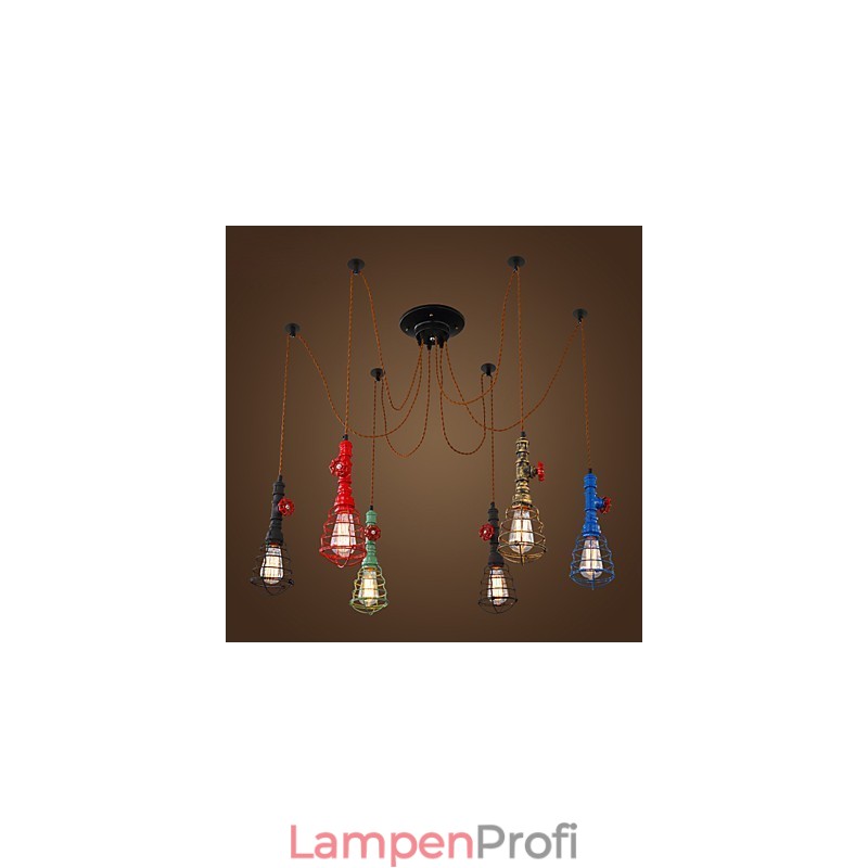 6 Lichter Vintage Pendelleuchte Wasserpfeifen Design Lichter