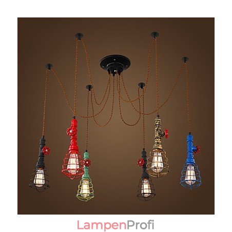 6 Lichter Vintage Pendelleuchte Wasserpfeifen Design Lichter 6 Lichter Vintage Pendelleuchte Wasserpfeifen Design Lichter