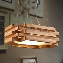 Moderne Pendelleuchte im Landhausstil im Mini-Stil aus Holz und Bambus