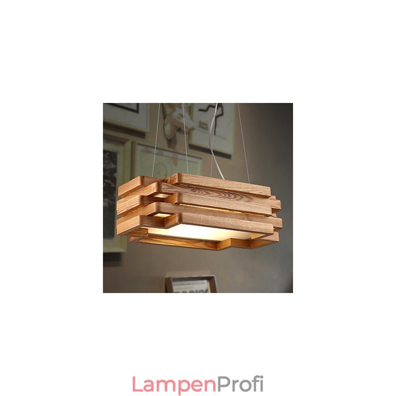 Moderne Pendelleuchte im Landhausstil im Mini-Stil aus Holz und Bambus