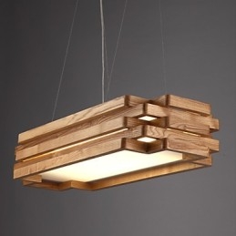Moderne Pendelleuchte im Landhausstil im Mini-Stil aus Holz und Bambus