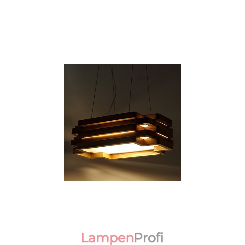 Moderne Pendelleuchte im Landhausstil im Mini-Stil aus Holz und Bambus