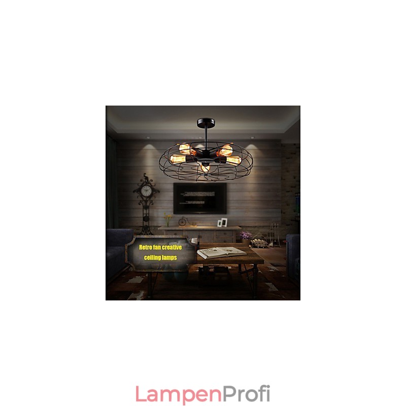 Industrielle Vintage Metall Fan Pendelleuchte Steampunk Deckenleuchter