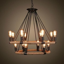 Traditionelle klassische rustikale Lodge Vintage Retro Country Malerei Metall Pendelleuchte