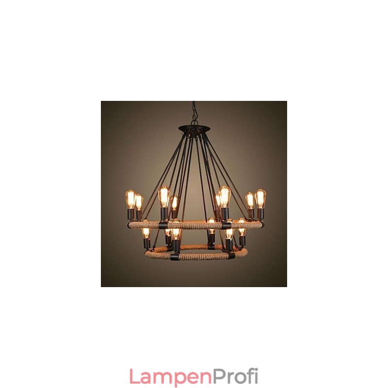 Traditionelle klassische rustikale Lodge Vintage Retro Country Malerei Metall Pendelleuchte