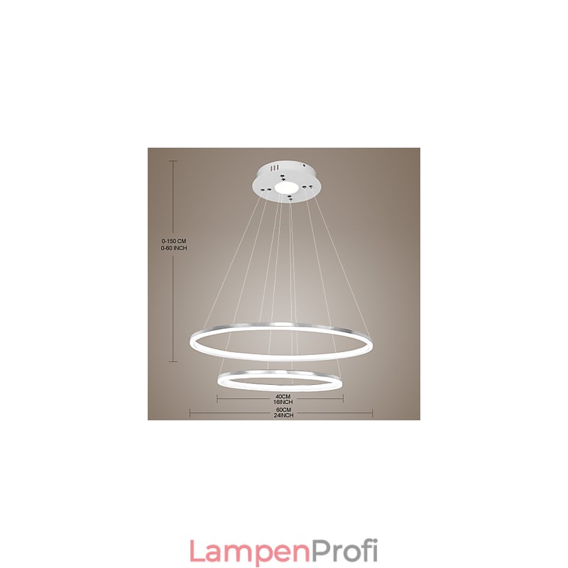 Modernes Design Pendelleuchte 4Hochwertige Acryl Doppelring Fit