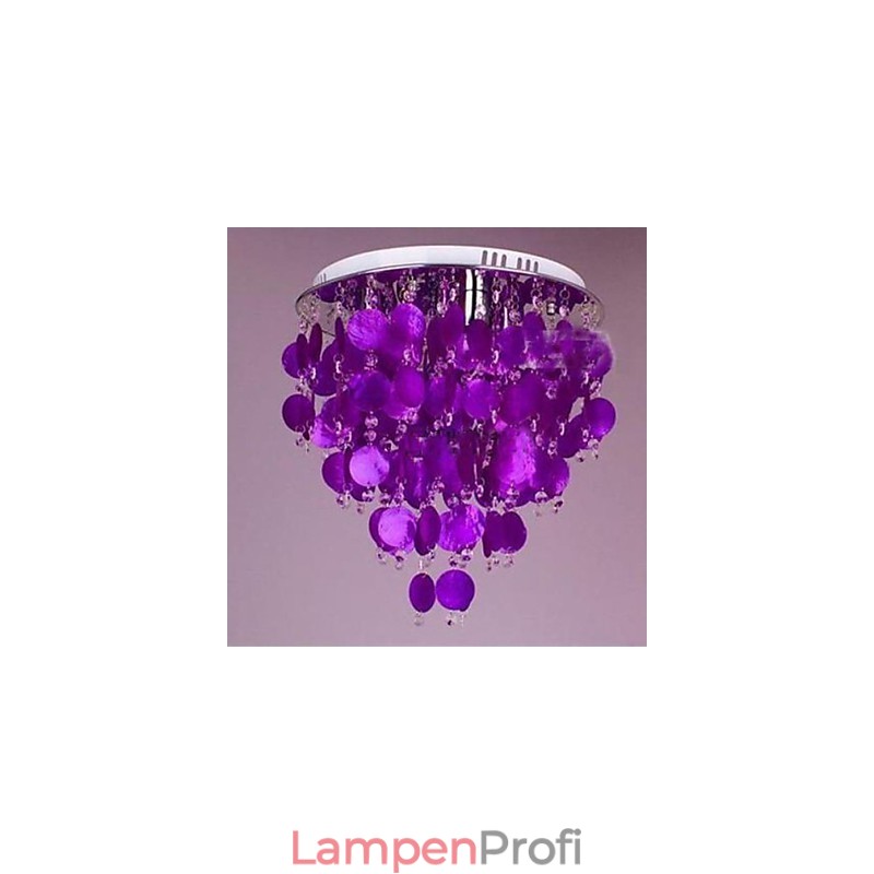 Warme Kristall-Deckenleuchte Shell