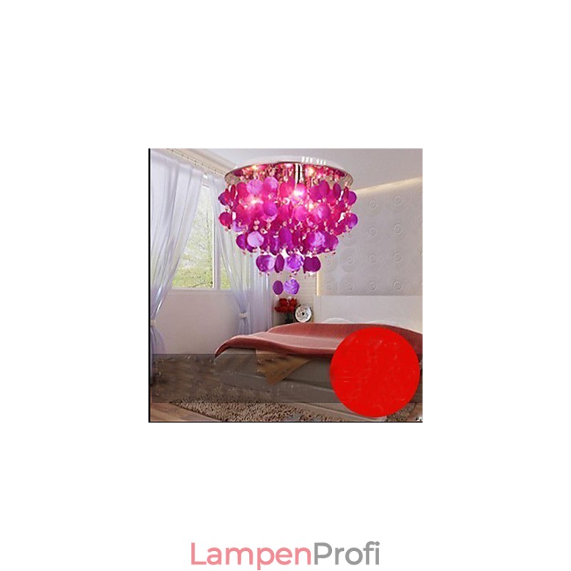 Warme Kristall-Deckenleuchte Shell