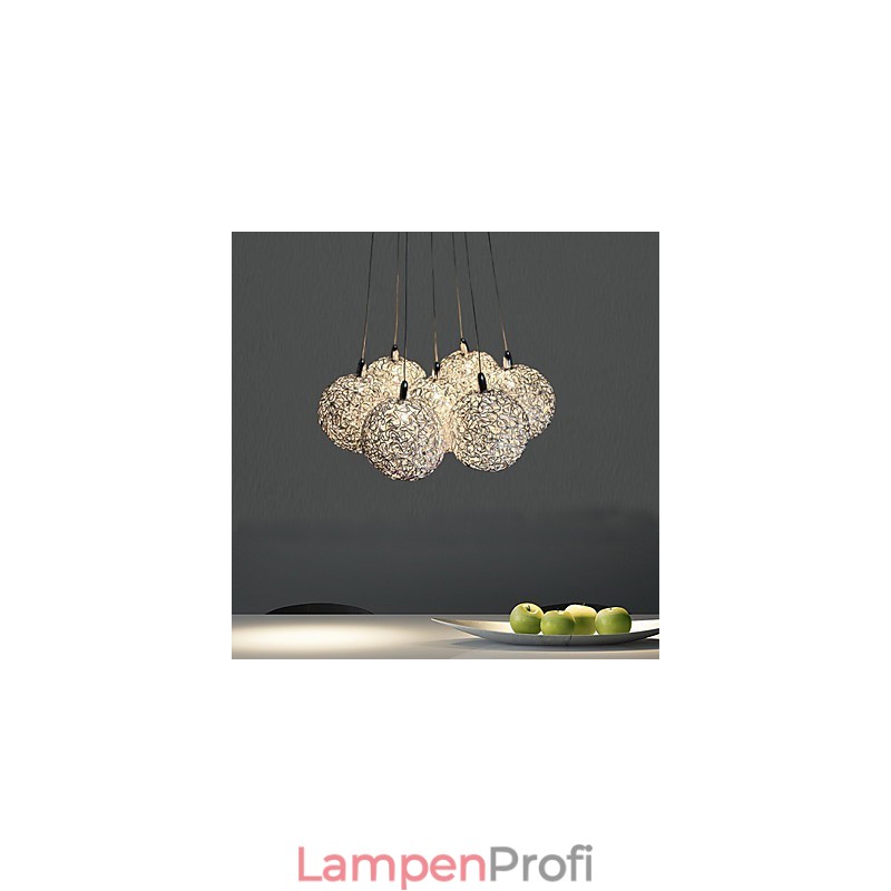 Moderne Pendelleuchte aus galvanisiertem Metall im Mini-Stil