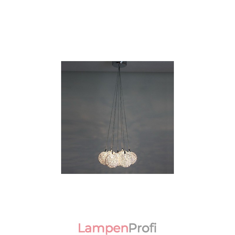 Moderne Pendelleuchte aus galvanisiertem Metall im Mini-Stil