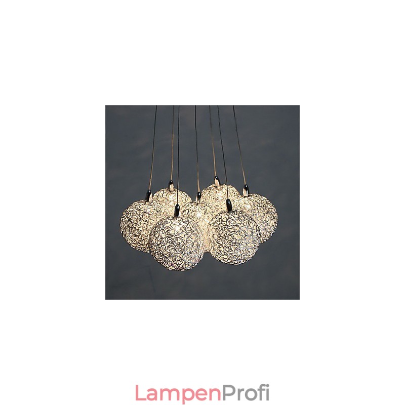 Moderne Pendelleuchte aus galvanisiertem Metall im Mini-Stil