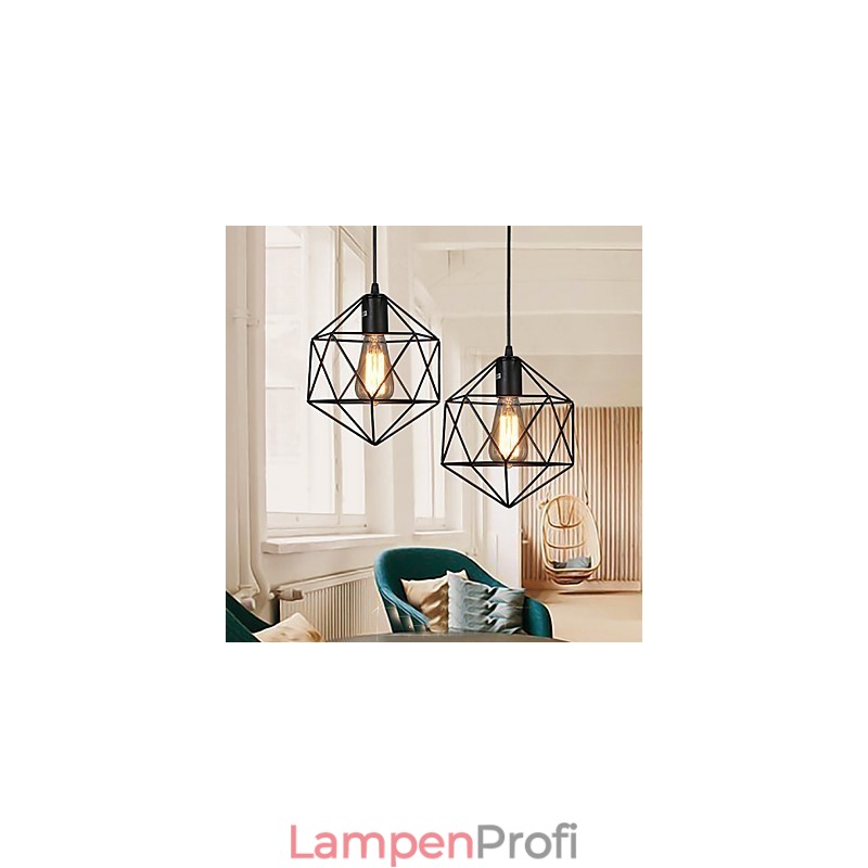 Geometrische Linie Diamant Schmiedeeisen Kronleuchter Pendelleuchte Modern Contemporary