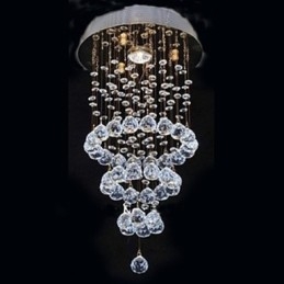 Moderne zeitgenössische Kristall galvanisierte Metall Flush Mount