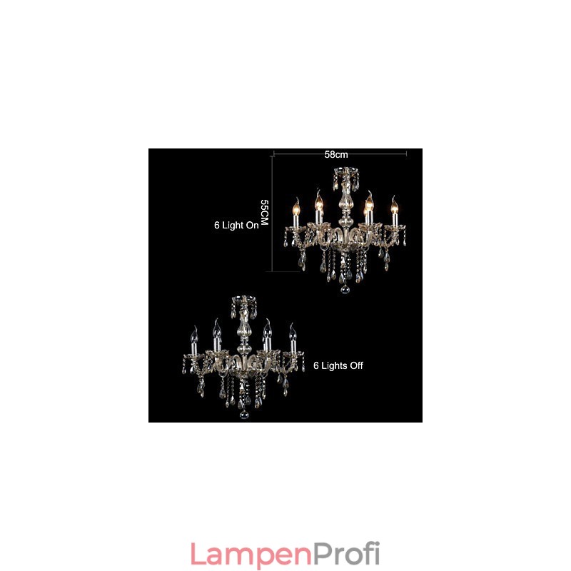 6 Lichter Luxus Kristall Kronleuchter Cognac Farbe K9 Kristall Kronleuchter