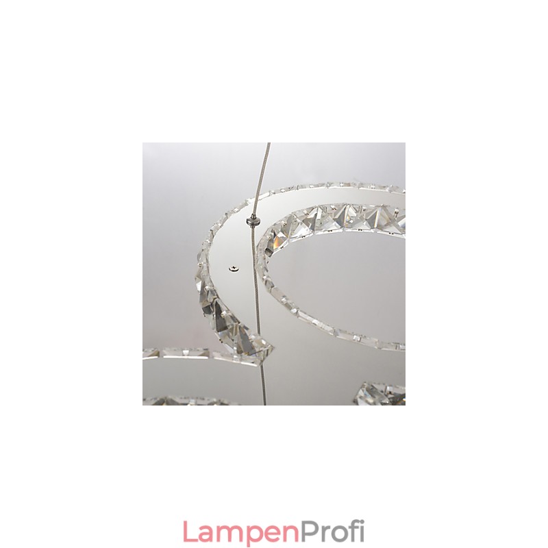 Moderne zeitgenössische Kristall Chrom Metall Pendelleuchte