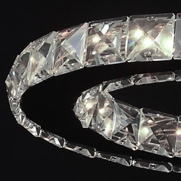 Moderne zeitgenössische Kristall Chrom Metall Pendelleuchte