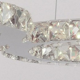 Moderne zeitgenössische Kristall Chrom Metall Pendelleuchte