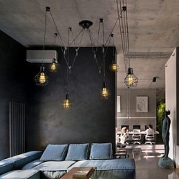 6 Lichter Country Designer Metall Pendelleuchte