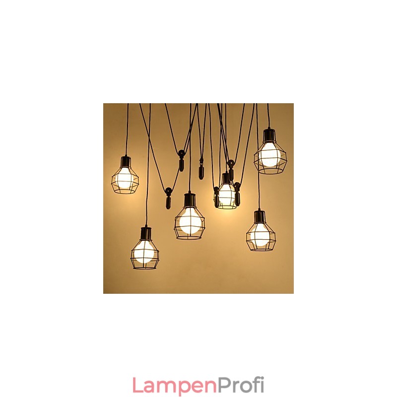 6 Lichter Country Designer Metall Pendelleuchte