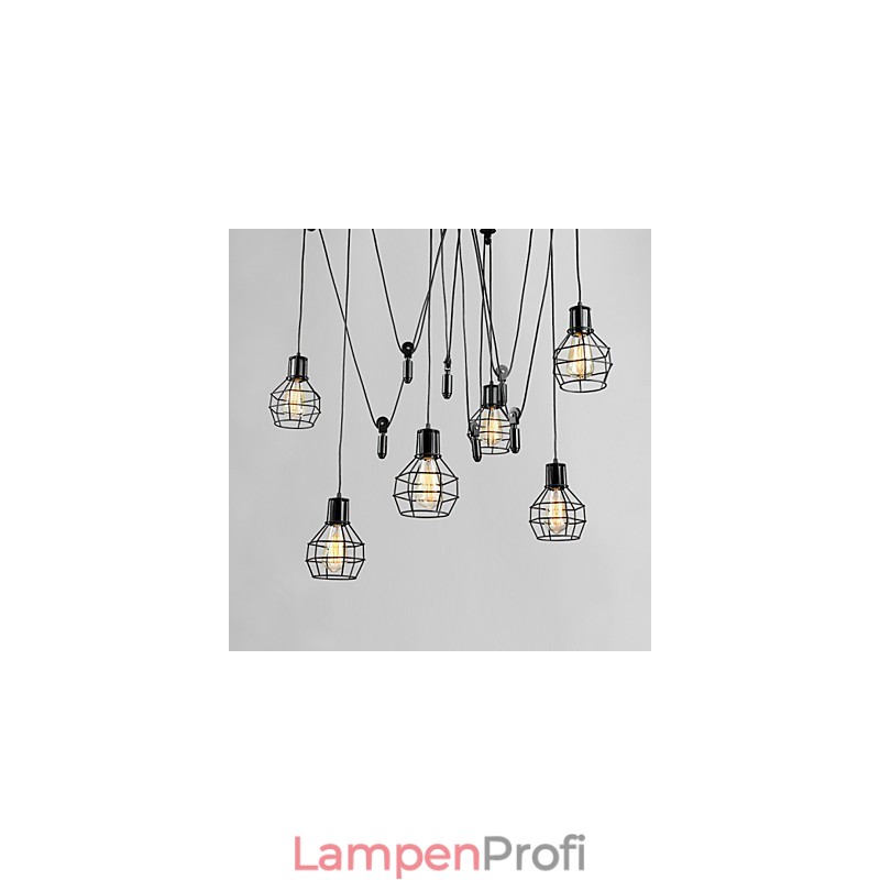 6 Lichter Country Designer Metall Pendelleuchte