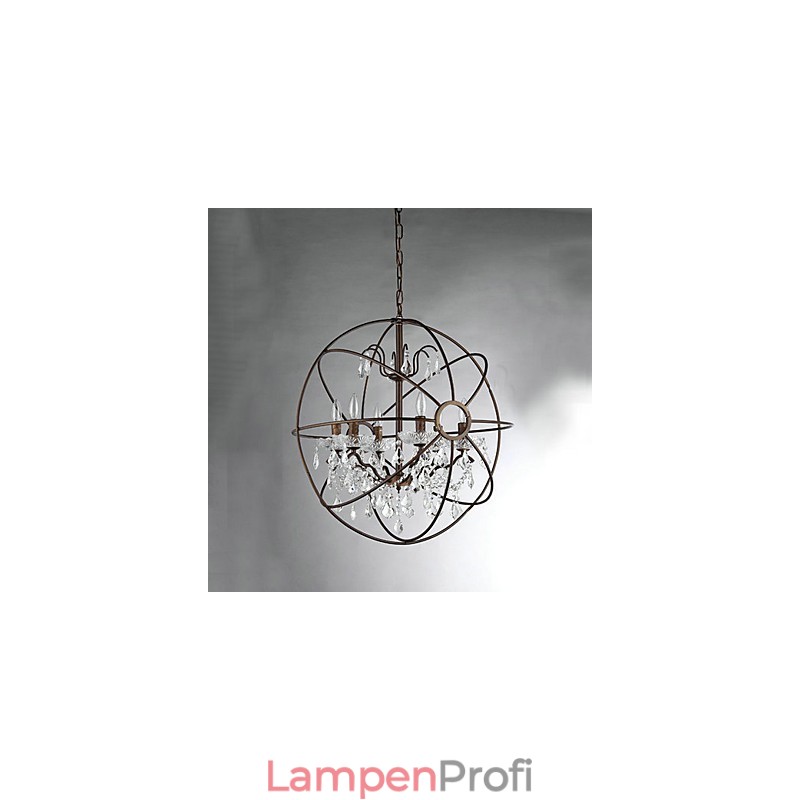 Vintage Crystal Painting Metal Chandelier