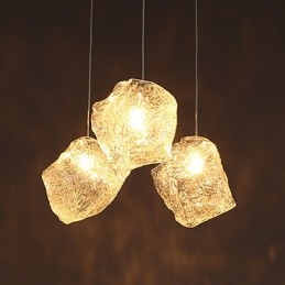 Zeitgenössischer und vertraglich vereinbarter Kunstglas-Kronleuchter mit unregelmäßigen Mahlzeiten, Eiskristall-Kronleuchter