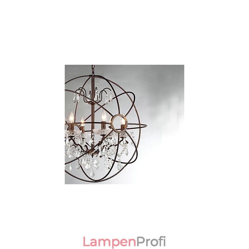 Vintage Crystal Painting Metal Chandelier