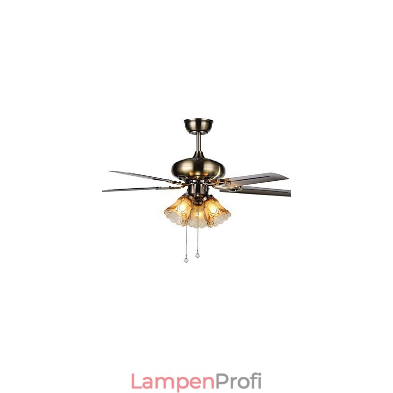 Deckenventilatoren Luxe Eco Moderner Deckenventilator mit Licht, 42-Zoll-Flügel, gebürstetes Stahl-Finish