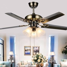 Deckenventilatoren Luxe Eco Moderner Deckenventilator mit Licht, 42-Zoll-Flügel, gebürstetes Stahl-Finish