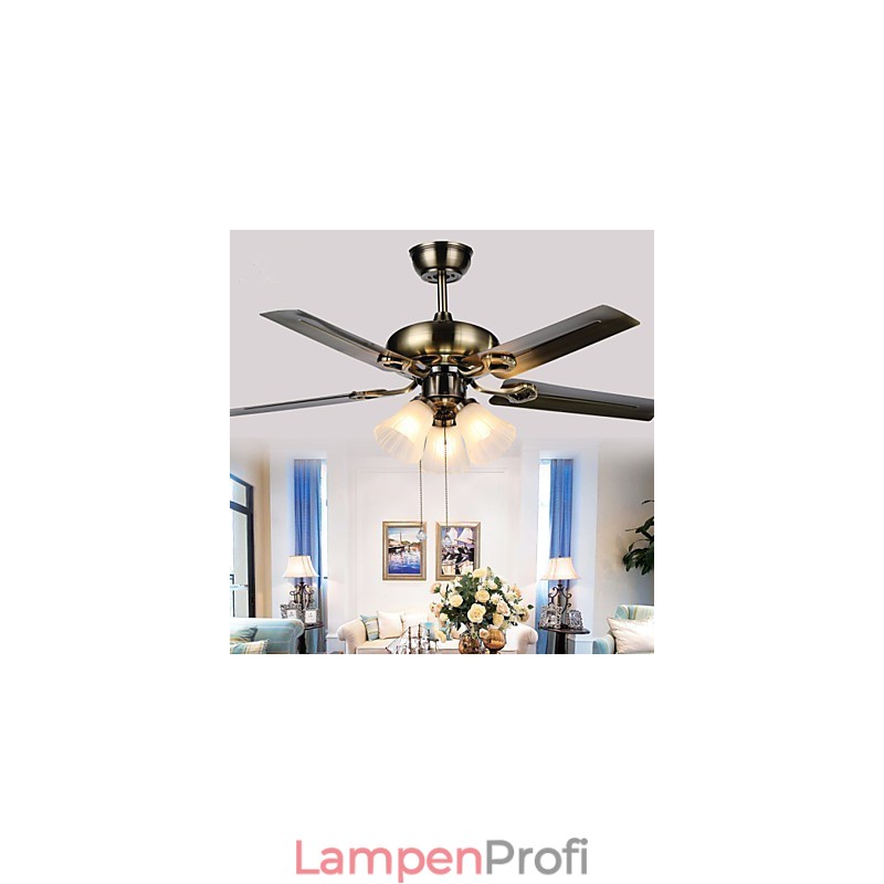 Deckenventilatoren Luxe Eco Moderner Deckenventilator mit Licht, 42-Zoll-Flügel, gebürstetes Stahl-Finish
