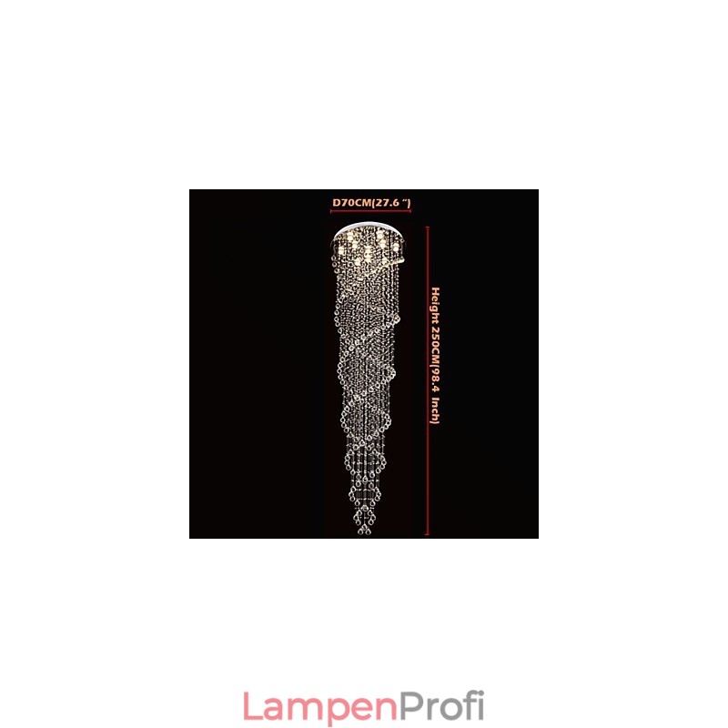 Deckenleuchter Pendelleuchte Lampe Leuchten mit K9 Kristall Doppelspirale