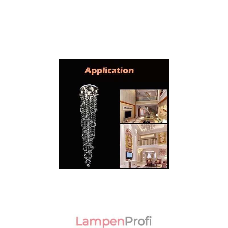 Deckenleuchter Pendelleuchte Lampe Leuchten mit K9 Kristall Doppelspirale