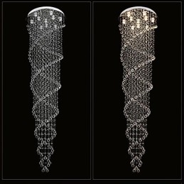 Deckenleuchter Pendelleuchte Lampe Leuchten mit K9 Kristall Doppelspirale