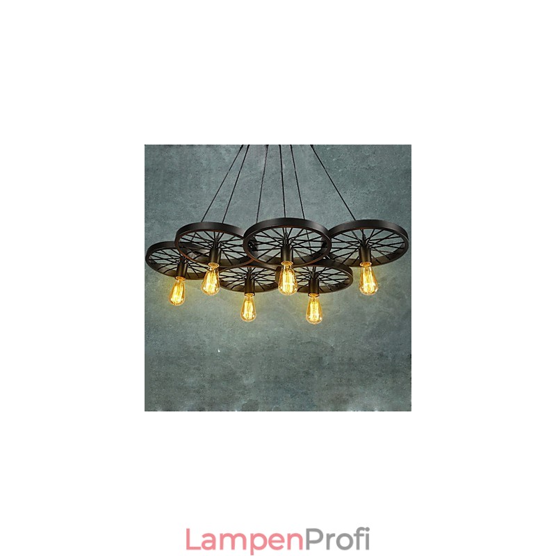 Loft Anhänger Licht Rad Kronleuchter Rustikalen Vintage Retro Land Esszimmer Metall + Malerei