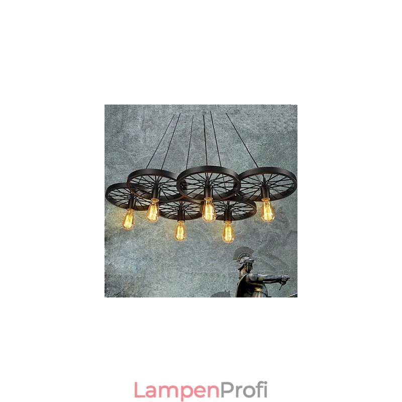 Loft Anhänger Licht Rad Kronleuchter Rustikalen Vintage Retro Land Esszimmer Metall + Malerei